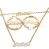 Collar, Pulsera y Dije 06.63.0238 Oro Laminado, Pulido, Tono Dorado