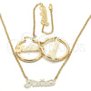 Collar, Pulsera y Dije 06.63.0238 Oro Laminado, Pulido, Tono Dorado