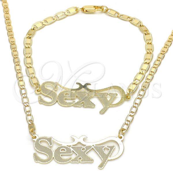 Collar y Pulsera 06.63.0240 Oro Laminado, Pulido, Tono Dorado