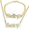 Collar y Pulsera 06.63.0240 Oro Laminado, Pulido, Tono Dorado