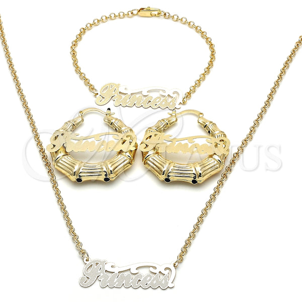 Collar, Pulsera y Dije 06.63.0241 Oro Laminado, Pulido, Tono Dorado