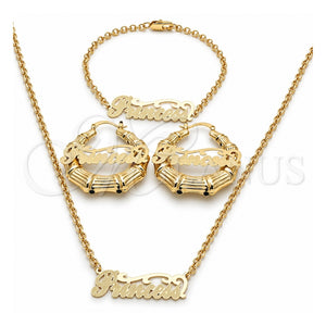 Collar, Pulsera y Dije 06.63.0241 Oro Laminado, Pulido, Tono Dorado