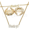 Collar, Pulsera y Dije 06.63.0242 Oro Laminado, Pulido, Tono Dorado