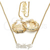 Collar, Pulsera y Dije 06.63.0242 Oro Laminado, Pulido, Tono Dorado