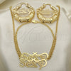 Collar, Pulsera y Dije 06.63.0242 Oro Laminado, Pulido, Tono Dorado