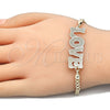 Pulsera Elegante 03.63.1972.08 Oro Laminado, Diseño de Con Nombre y Amor, Pulido, Tono Dorado (04 MM Thickness, 8 Inches Length)