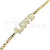 Pulsera Elegante 03.63.1972.08 Oro Laminado, Diseño de Con Nombre y Amor, Pulido, Tono Dorado (04 MM Thickness, 8 Inches Length)