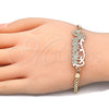 Pulsera Elegante 03.63.1973.08 Oro Laminado, Diseño de Con Nombre, Pulido, Tono Dorado (04 MM Thickness, 8 Inches Length)