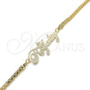 Pulsera Elegante 03.63.1974.08 Oro Laminado, Diseño de Con Nombre, Pulido, Tono Dorado (04 MM Thickness, 8 Inches Length)