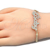 Pulsera Elegante 03.63.1976.08 Oro Laminado, Diseño de Con Nombre, Pulido, Tono Dorado (04 MM Thickness, 8 Inches Length)