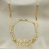 Collar y Pulsera 06.63.0244 Oro Laminado, Pulido, Tono Dorado