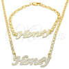 Collar y Pulsera 06.63.0244 Oro Laminado, Pulido, Tono Dorado