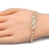 Pulsera Elegante 03.63.1977.08 Oro Laminado, Diseño de Con Nombre, Pulido, Tono Dorado (04 MM Thickness, 8 Inches Length)