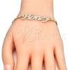 Pulsera Elegante 03.63.1977.08 Oro Laminado, Diseño de Con Nombre, Pulido, Tono Dorado (04 MM Thickness, 8 Inches Length)