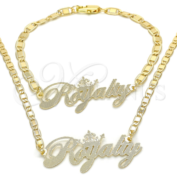 Collar y Pulsera 06.63.0245 Oro Laminado, Pulido, Tono Dorado