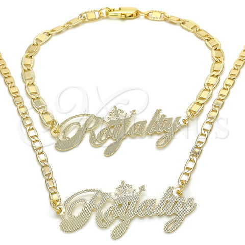 Collar y Pulsera 06.63.0245 Oro Laminado, Pulido, Tono Dorado