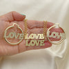 Collar, Pulsera y Dije 06.63.0246 Oro Laminado, Diseño de Amor, Pulido, Tono Dorado