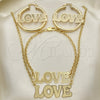 Collar, Pulsera y Dije 06.63.0246 Oro Laminado, Diseño de Amor, Pulido, Tono Dorado