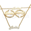 Collar, Pulsera y Dije 06.63.0247 Oro Laminado, Pulido, Tono Dorado