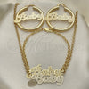 Collar, Pulsera y Dije 06.63.0247 Oro Laminado, Pulido, Tono Dorado