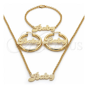Collar, Pulsera y Dije 06.63.0247 Oro Laminado, Pulido, Tono Dorado