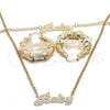 Collar, Pulsera y Dije 06.63.0248 Oro Laminado, Pulido, Tono Dorado