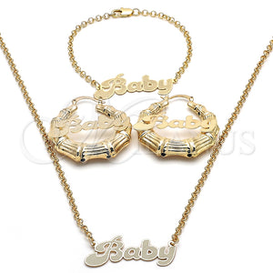 Collar, Pulsera y Dije 06.63.0248 Oro Laminado, Pulido, Tono Dorado