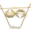 Collar, Pulsera y Dije 06.63.0249 Oro Laminado, Pulido, Tono Dorado