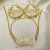 Collar, Pulsera y Dije 06.63.0249 Oro Laminado, Pulido, Tono Dorado