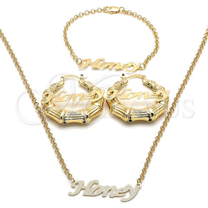 Collar, Pulsera y Dije 06.63.0249 Oro Laminado, Pulido, Tono Dorado