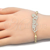 Pulsera Elegante 03.63.1978.08 Oro Laminado, Diseño de Con Nombre, Pulido, Tono Dorado (04 MM Thickness, 8 Inches Length)