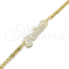 Pulsera Elegante 03.63.1978.08 Oro Laminado, Diseño de Con Nombre, Pulido, Tono Dorado (04 MM Thickness, 8 Inches Length)