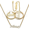 Collar, Pulsera y Dije 06.63.0250 Oro Laminado, Pulido, Tono Dorado