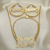 Collar, Pulsera y Dije 06.63.0250 Oro Laminado, Pulido, Tono Dorado