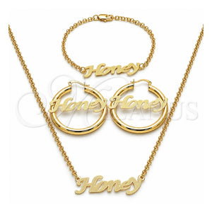 Collar, Pulsera y Dije 06.63.0250 Oro Laminado, Pulido, Tono Dorado