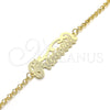 Pulsera Elegante 03.63.1981.08 Oro Laminado, Diseño de Con Nombre, Pulido, Tono Dorado (03 MM Thickness, 8 Inches Length)