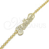 Pulsera Elegante 03.63.1983.08 Oro Laminado, Diseño de Con Nombre, Pulido, Tono Dorado (03 MM Thickness, 8 Inches Length)