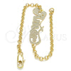 Pulsera Elegante 03.63.1983.08 Oro Laminado, Diseño de Con Nombre, Pulido, Tono Dorado (03 MM Thickness, 8 Inches Length)