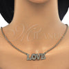 Collares con Dije 04.63.1386.18 Oro Laminado, Diseño de Con Nombre y Amor, Pulido, Tono Dorado (03 MM Thickness, 18 Inches Length)