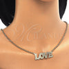 Collares con Dije 04.63.1386.18 Oro Laminado, Diseño de Con Nombre y Amor, Pulido, Tono Dorado (03 MM Thickness, 18 Inches Length)