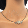 Collares con Dije 04.63.1388.18 Oro Laminado, Diseño de Con Nombre, Pulido, Tono Dorado (Grosor 03 MM, 18 Pulgadas de Largo)