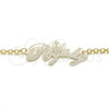 Collares con Dije 04.63.1388.18 Oro Laminado, Diseño de Con Nombre, Pulido, Tono Dorado (Grosor 03 MM, 18 Pulgadas de Largo)