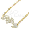 Collares con Dije 04.63.1388.18 Oro Laminado, Diseño de Con Nombre, Pulido, Tono Dorado (Grosor 03 MM, 18 Pulgadas de Largo)