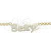 Collares con Dije 04.63.1389.18 Oro Laminado, Diseño de Con Nombre, Pulido, Tono Dorado (Grosor 03 MM, 18 Pulgadas de Largo)