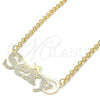 Collares con Dije 04.63.1389.18 Oro Laminado, Diseño de Con Nombre, Pulido, Tono Dorado (Grosor 03 MM, 18 Pulgadas de Largo)