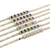 Pulsera Elegante 03.63.2002.2.08 Oro Laminado, con Zafiro Azul and Blanca Zirconia Cubica, Pulido, Tono Dorado (04 MM Thickness, 8 Inches Length)