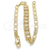 Pulsera Elegante 03.63.1995.08 Oro Laminado, Diseño de Baguette, con Blanca Zirconia Cubica, Pulido, Tono Dorado (04 MM Thickness, 8 Inches Length)