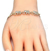 Pulsera Elegante 03.63.1990.08 Oro Laminado, Diseño de Elefante, con Blanca Zirconia Cubica, Pulido, Tono Dorado (04 MM Thickness, 8 Inches Length)