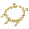 Pulsera Bolo Ajustable 03.63.2006.08 Oro Laminado, Diseño de Niñito Pequeño, Pulido, Tono Dorado (08 MM Thickness, 8 Inches Length)