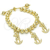 Pulsera Bolo Ajustable 03.63.2008.08 Oro Laminado, Pulido, Tono Dorado (08 MM Thickness, 8 Inches Length)
